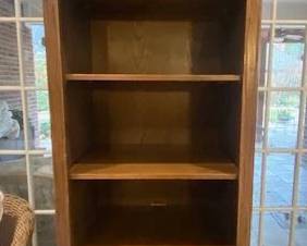 Vintage Solid Oak Bookcase, 6-Shelves, Mahogany Finish, 24"w x 18"D x 78"T