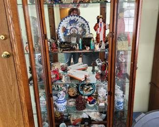 Vintage Curio Cabinet with Collectibles  Sold separately