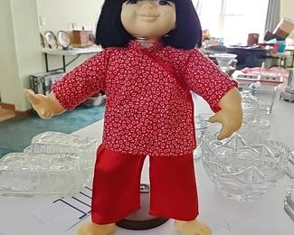 Vintage Chinese Girl Doll w Silk outfit Meijer JMB Jacobsen