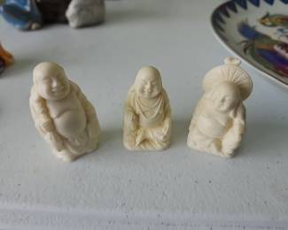 Vintage Set of 3 Resin Buddhas