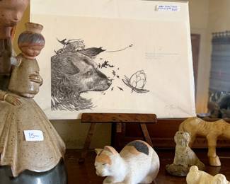 Very nice litho of dog head.