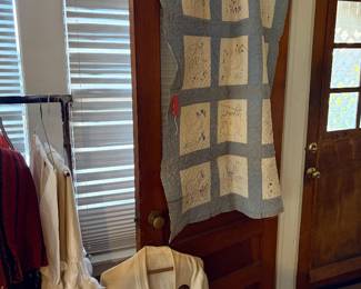 Baby quilt.  Vintage Camp  Desoto jacket.  1940’s 50’s. 