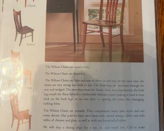 Gary Weeks & company brochure showing artisan made side chairs.