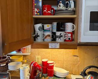 Large selection of coffee mugs.  All $1 each.