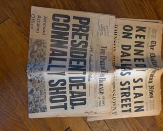 Dallas Times Herald and Morning News JFK assassination headlines