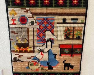 Handmade wool needlepoint