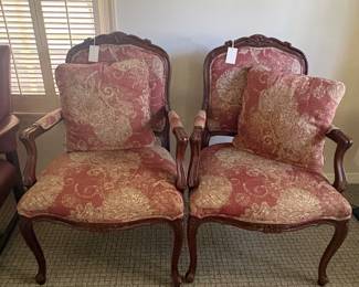 Ethan Allen Pair of Louis  XV Style Armchair
