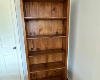 Vintage Pine Wall Shelf with Six Compartments