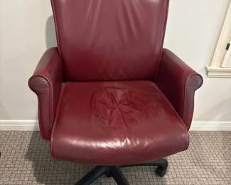 Burgundy Leather Executive Office Chair