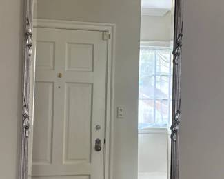 Art Nouveau Silver Gilt Mirror with Floral Frame second image