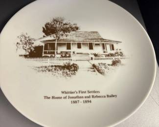 Whittiers First Settlers Commemorative Plate
