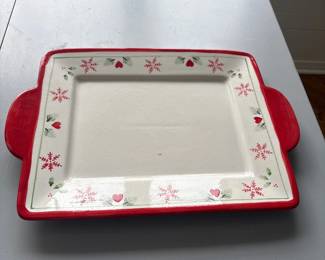 Temptations Peppermint Holly Ceramic Serving Platter