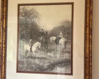 Antique Hunting Scene Engraving by John Frederick Herring Sr.