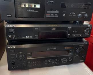 Yamaha Stereo Cassette Deck KX and Sony Audio or Video Control Receiver STRDE and Sony DVD Player DVPS