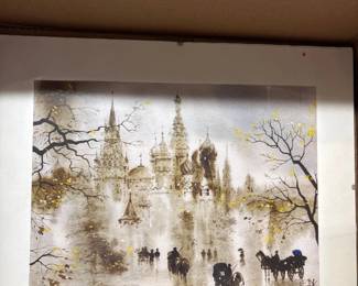 Watercolor Painting of Moscow Skyline
