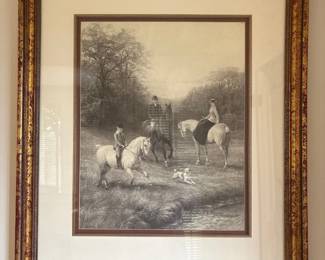 Antique Hunting Scene Engraving by John Frederick Herring Sr. second image