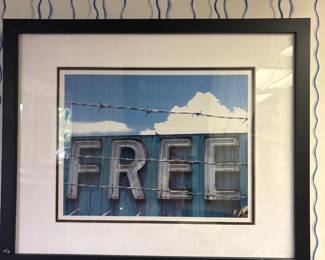 Framed Photograph of Neon Sign FREE