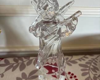 Mikasa Crystal Angel Playing Mandolin Figurine