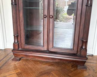Dark Wood Curio Cabinet with Glass Doors