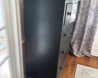 Antique Black Painted Pine Chest of Drawers third image