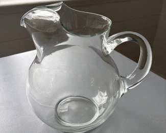 Clear Blown Glass Pitcher
