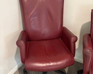 Burgundy Leather Executive Office Chair B