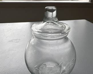 Princess House Heritage Etched Glass Apothecary Jar with Lid second image