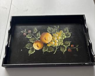 Vintage HandPainted Toleware Fruit Tray
