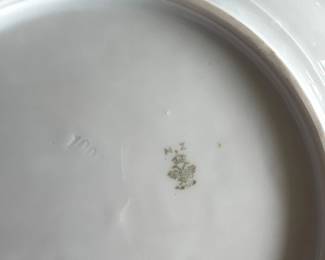 Vintage Porcelain Serving Platter with Rose Garland Decoration second image