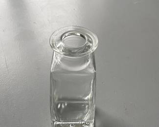 Antique Square Glass Apothecary Bottle with Embossed Markings