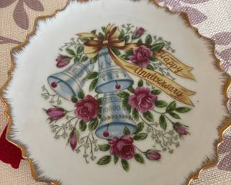 Vintage W.N.CO. Ceramics Japan Happy Anniversary Decorative Plate
