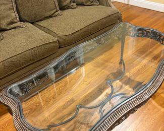 Metal and glass coffee table