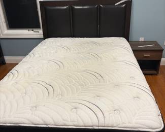Leather bed with mattress