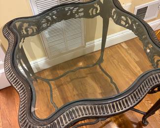 Metal and glasses table