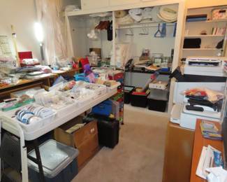 Crafting, quilting, sewing and art supplies.