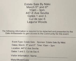 Gate clearance form.