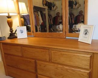 7 drawer chest with triple mirror.
