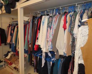 Ladies clothing sizes small and medium.