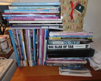 Quilting and sewing books.