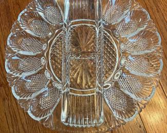 LE Smith Glass Co  deviled egg tray