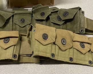 Antique military ammo belts