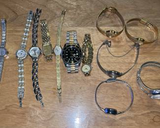 Collection of ladies and one man’s watch. Including Waltham Bulova , Elgin.