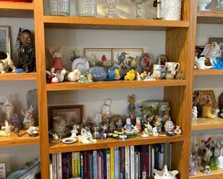 glass ware, books , figurines