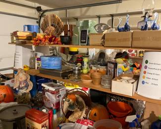 flower pots, glass birds, household