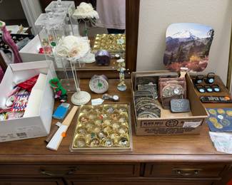 jewelry, belt buckles, pins, 