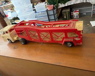 Vintage toy truck and trailer