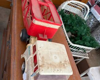 vintage toy truck and trailer