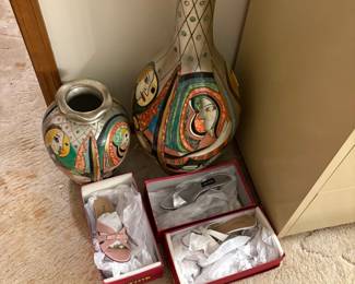 shoes, vases