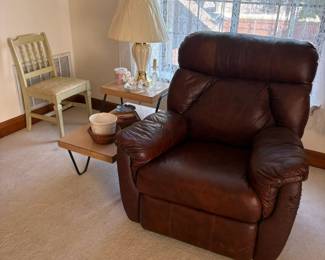 recliner, step table, chair, lamp