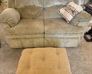 love seat, ottoman